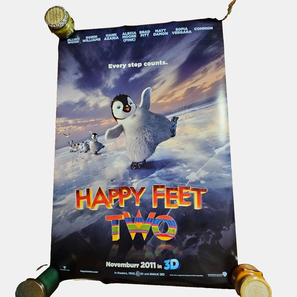 Happy Feet Two 2011 Promo Movie Poster 27x40 Carlos Alazraqui Lombardo Boyar D/S